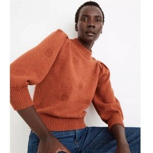 Madewell Rust Puff Sleeve Sweater